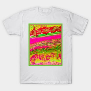 Hot pink and Lime Green Garden T-Shirt